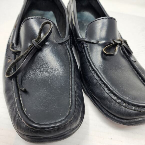 Manels Men's Black Leather Loafers Vintage Leather Slipons Casual Gifts Size 7 - Picture 3 of 13